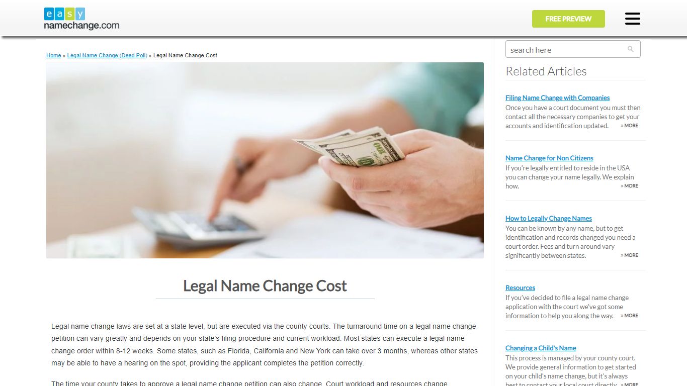 Legal Name Change Cost | Easy Name Change USA