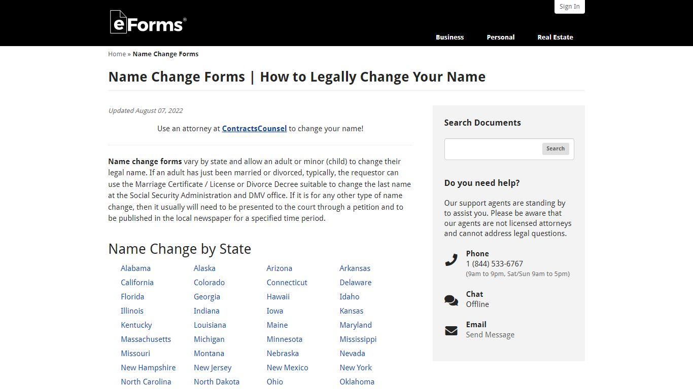 Name Change Forms | How to Legally Change Your Name – eForms