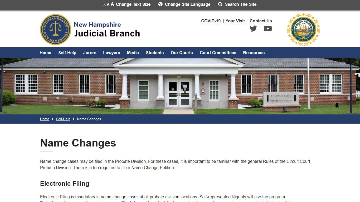 Name Changes | New Hampshire Judicial Branch