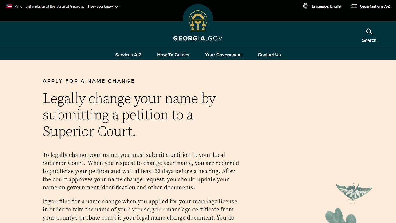 Apply for a Name Change | Georgia.gov